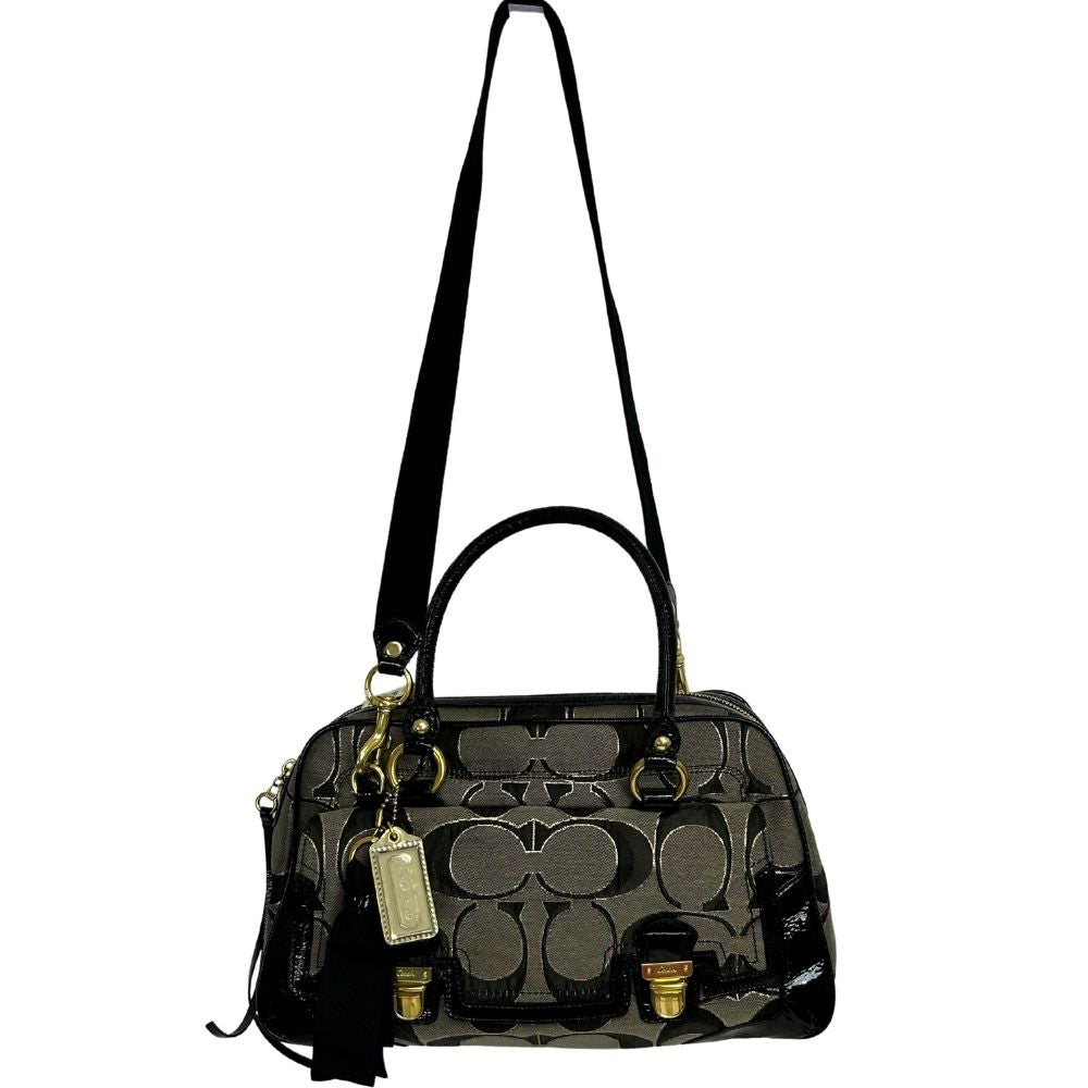 Coach Patent Leather & Logo Print Crossbody – Ribbon Tassel Detail