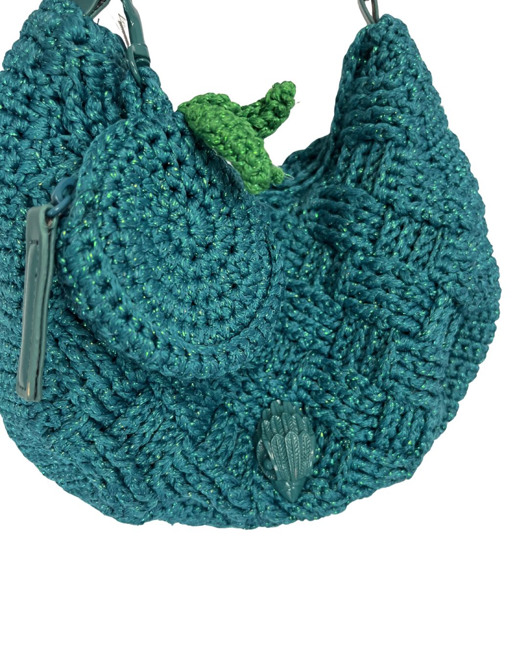 KURT GEIGER London Crochet Teal Handbag