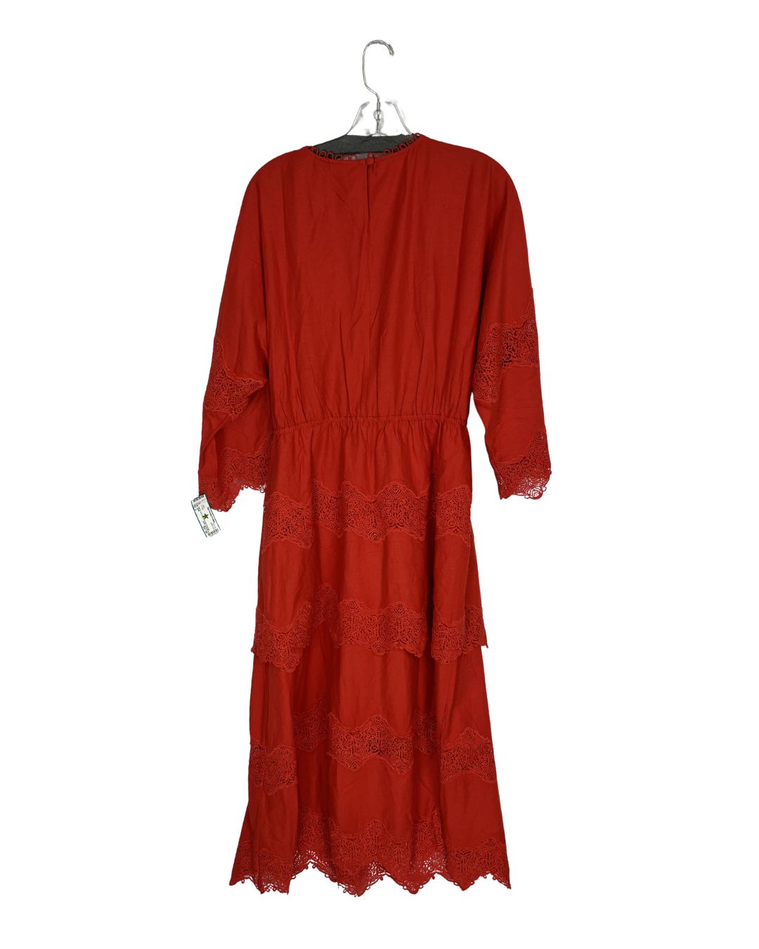 FARM for Anthropologie Orange Maxi Dres (Size L)