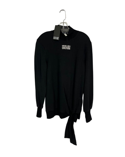 VERSACE Black Logo Print Cotton Mini Dress (Size S)