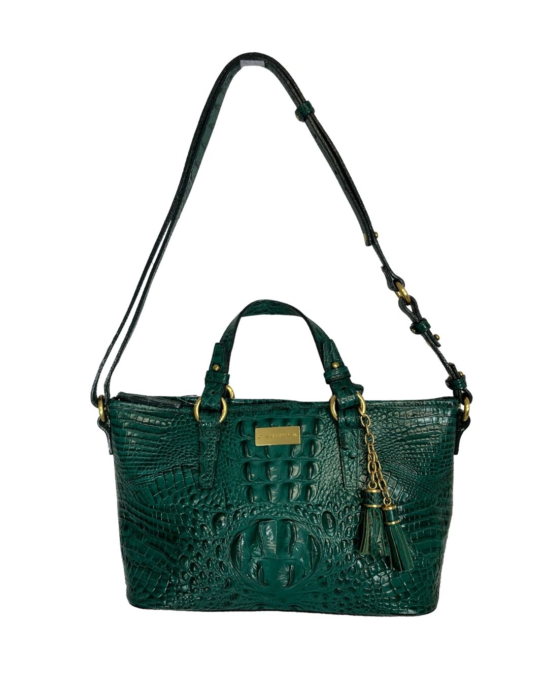 BRAHMIN Mini Asher Turquoise Crocodile Embossed Leather Purse
