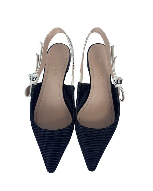 DIOR J'Adior Black Slingback Flats (Size 35)