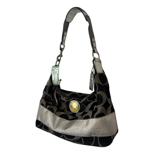 Coach Navy “C” Logo Shoulder Bag – Silver Straps & Y2K Sporty-Chic Vibes