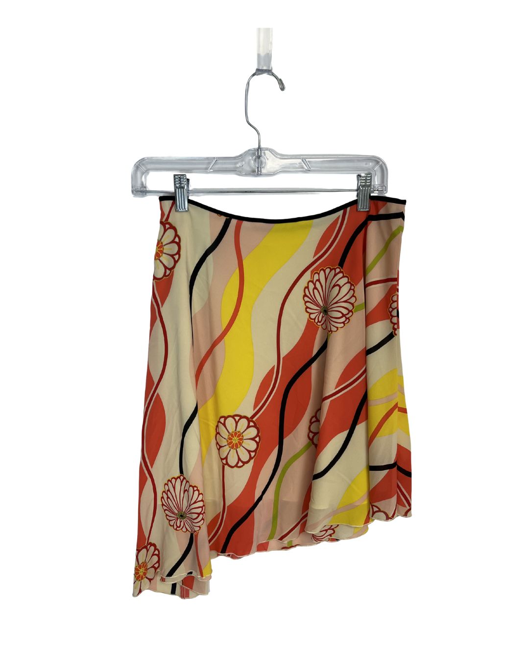TRINA TURK Silk Floral Asymmetrical Skirt (Size 2)