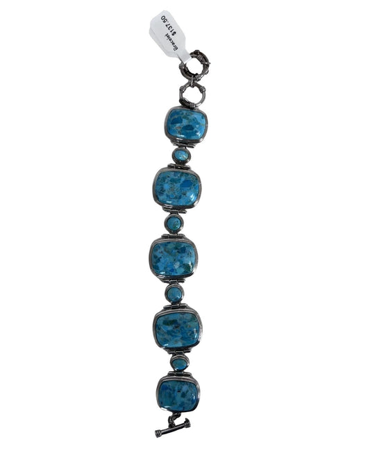 Blue Turquoise Chain Link Bracelet