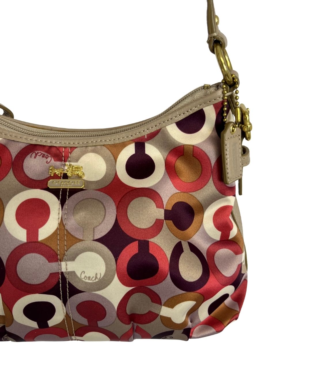COACH Y2K Madison Graphic Op Art Sateem Shoulder Bag  Purse