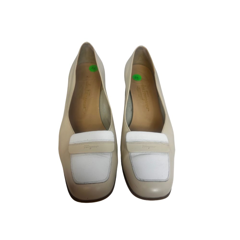 Ferragamo Vintage Cream Leather Loafers (Size 10B)