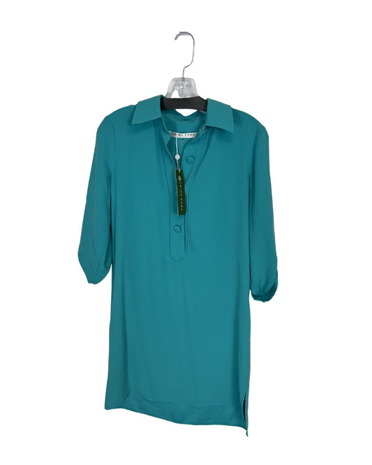 TRINA TURK Turquoise Portrait Shirtdress (Size XS)