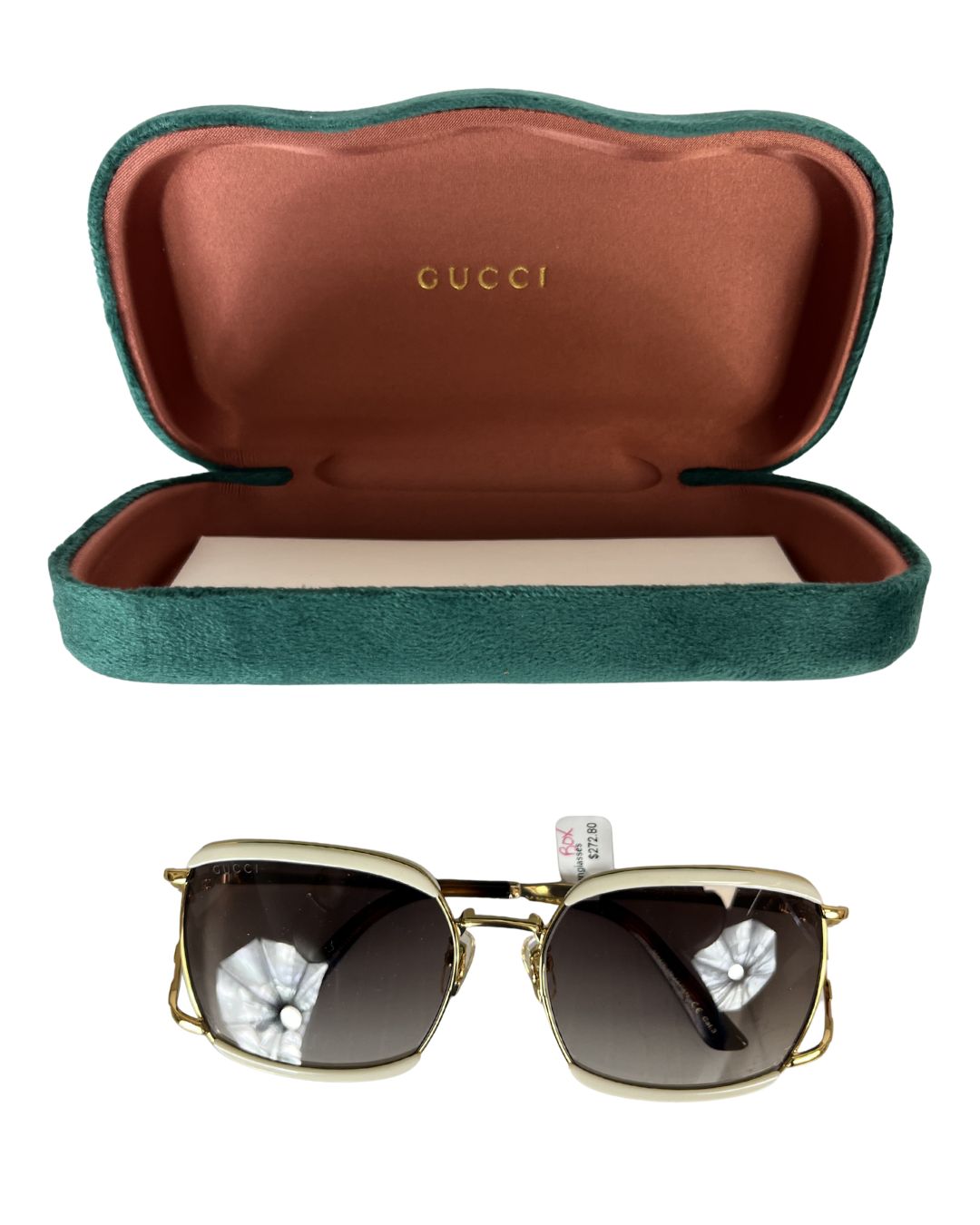 GUCCI Ivory Oversized Square Sunglasses