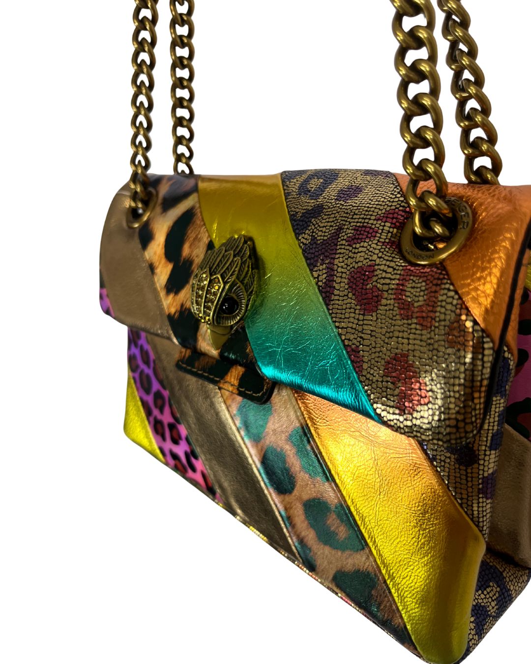 KURT GEIGER Animal Print Metallic Kensington Purse