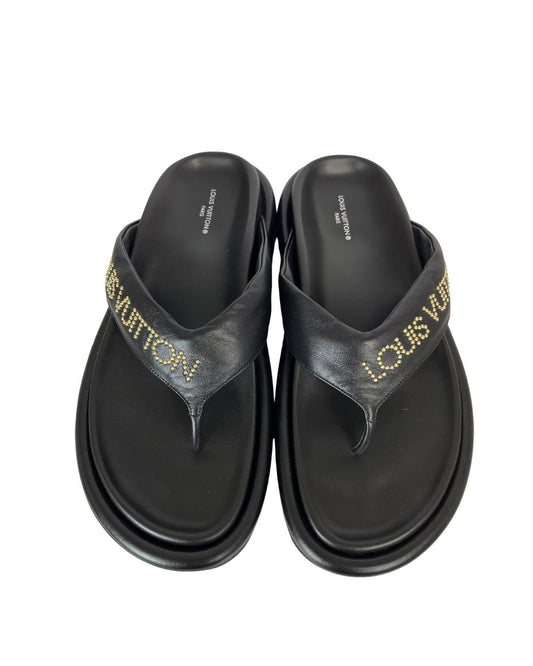 LOUIS VUITTON Pool Pillow Thong Black Sandals (Size 39)