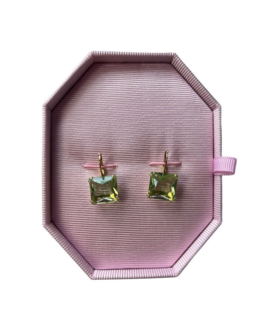 SWAROVSKI Millenia Square-Cut Green Drop Earrings