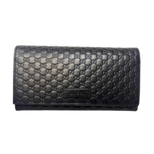 Gucci GG Microguccissima Continental Wallet – Black Leather Elegance