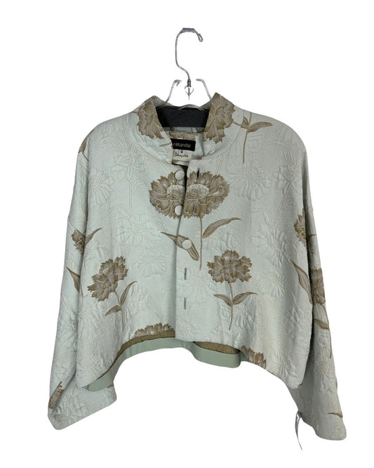 ESKANDAR England Jacquard Brocade Floral Box Jacket (OS)