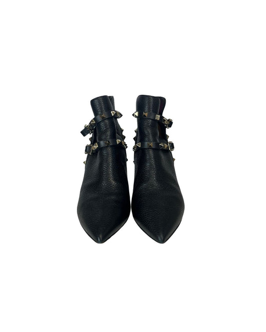 VALENTINO Black Rockstud Anke Boots