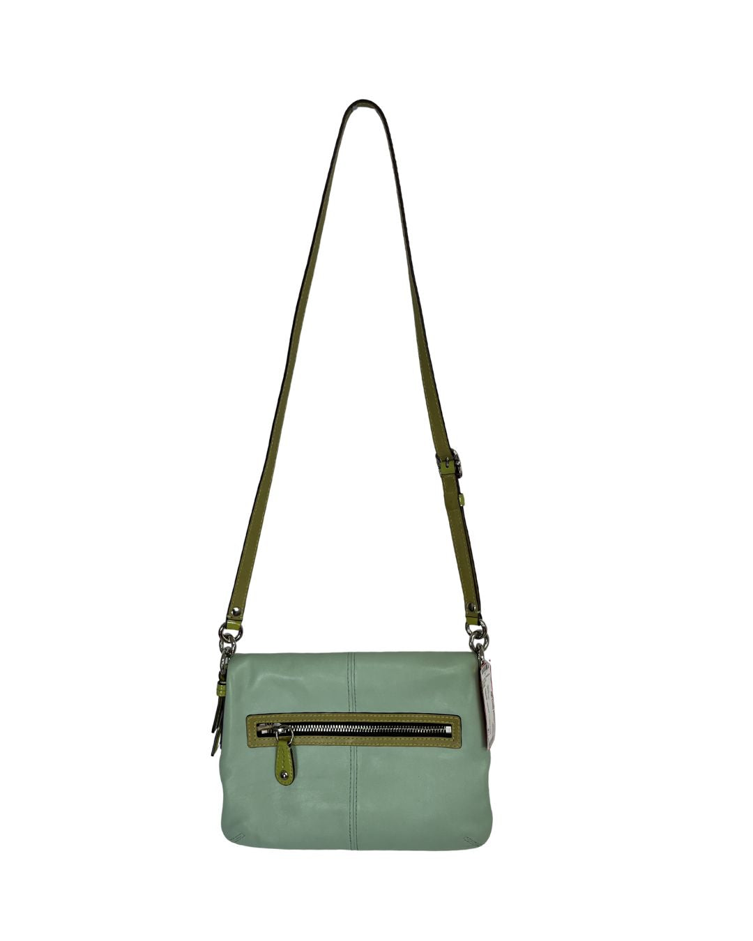 COACH Bonnie Foldover Mint Green Leather Crossbody Purse