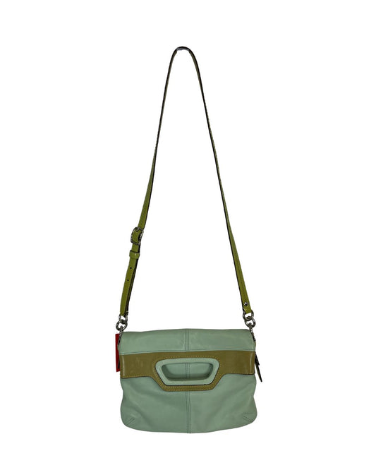 COACH Bonnie Foldover Mint Green Leather Crossbody Purse