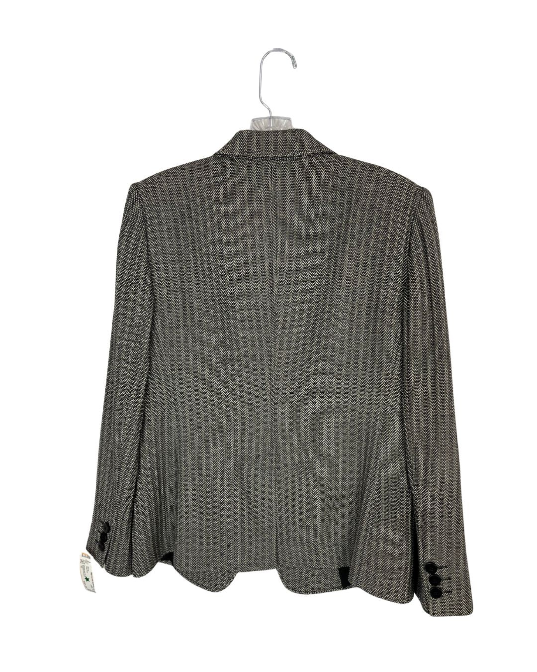 back view of Armani black and white tweed blazer