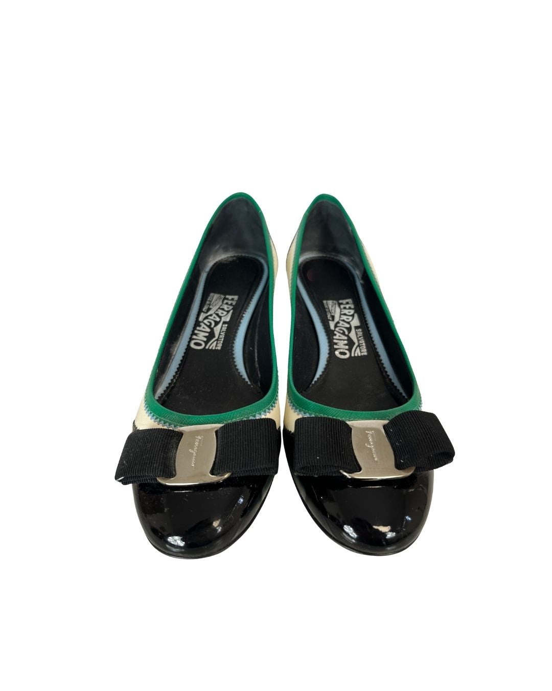 Front view of heels with bow