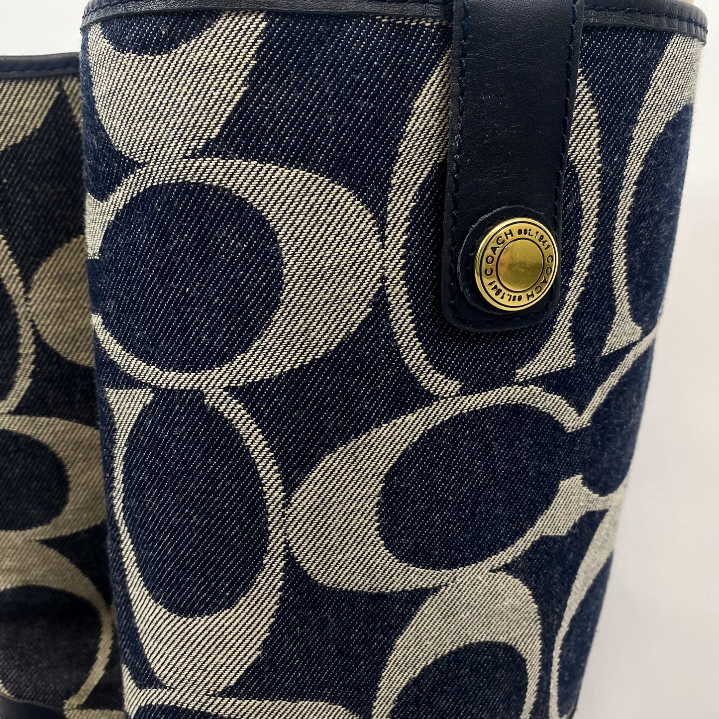 COACH Logo Navy Print Boots