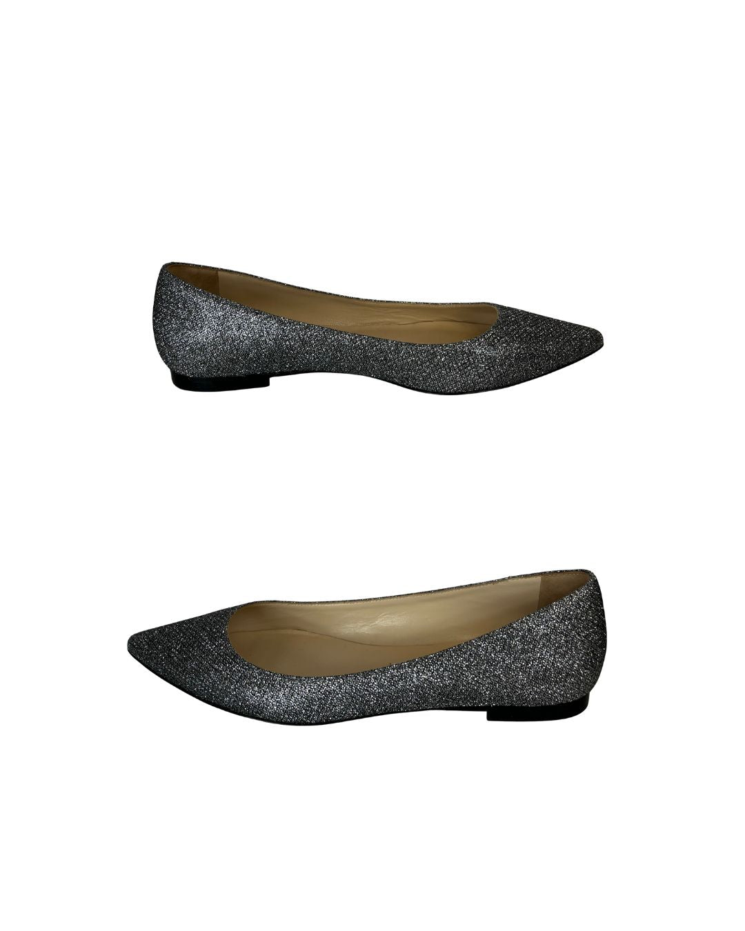 Side view of glitter flats