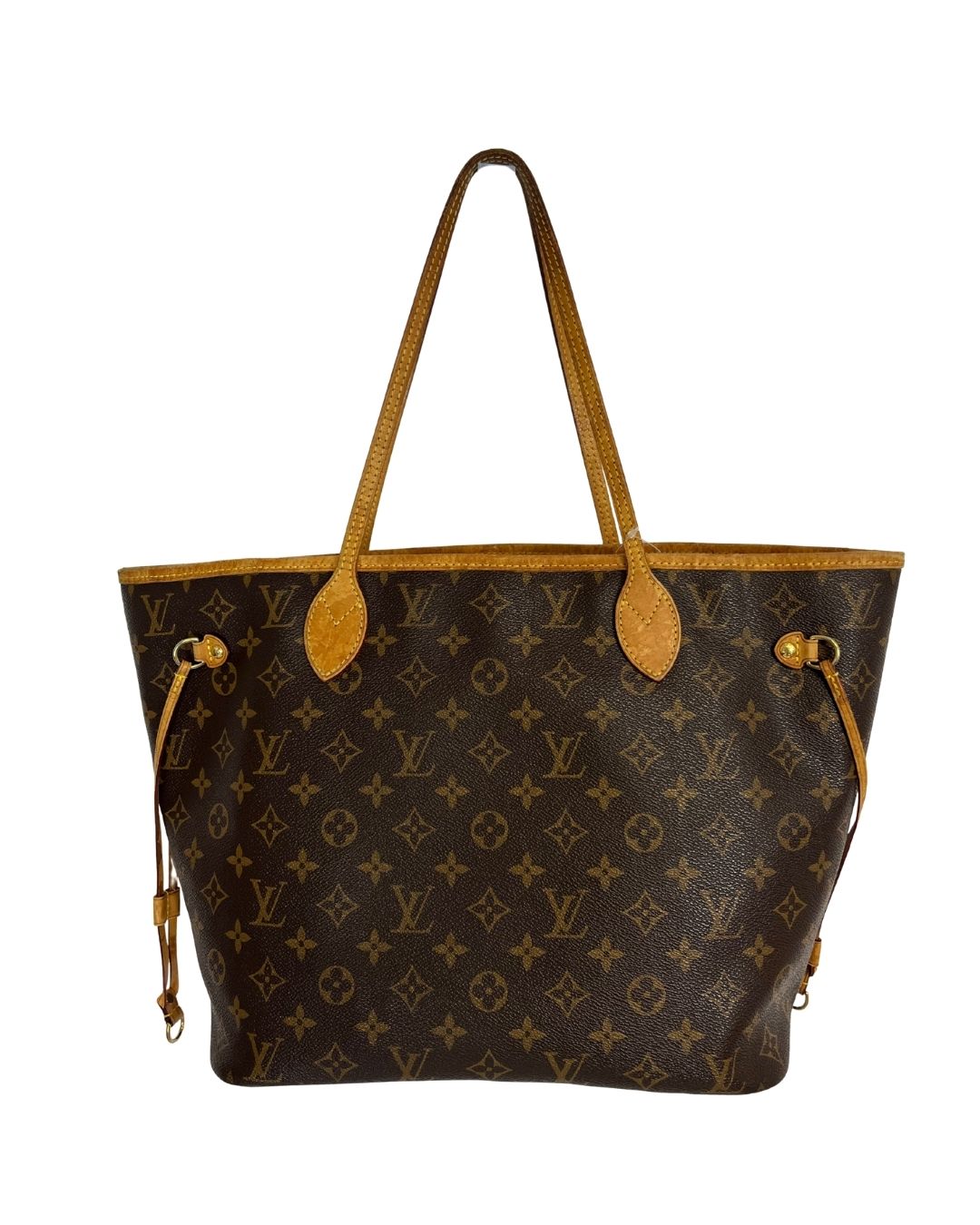 Front view of Louis Vuitton brown monogram tote bag
