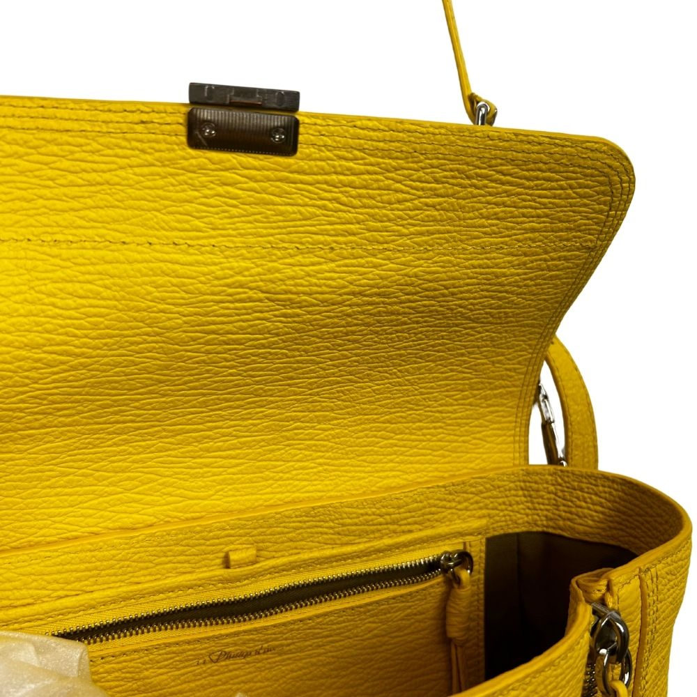 PHILLIP LIM Pebbled Leather Satchel - Lime Yellow