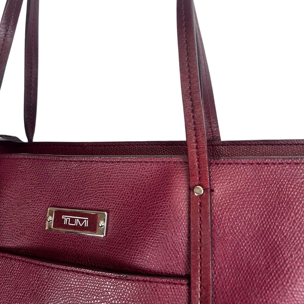 TUMI Large Leather Tote Bag