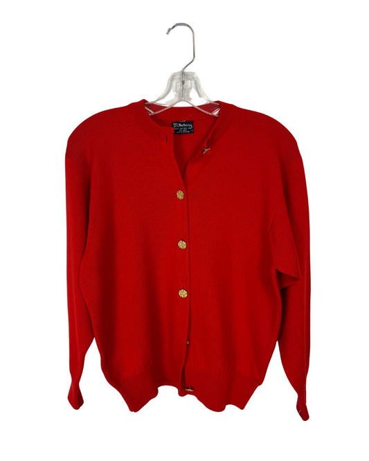 BURBERRY Red Cardigan (Size M)