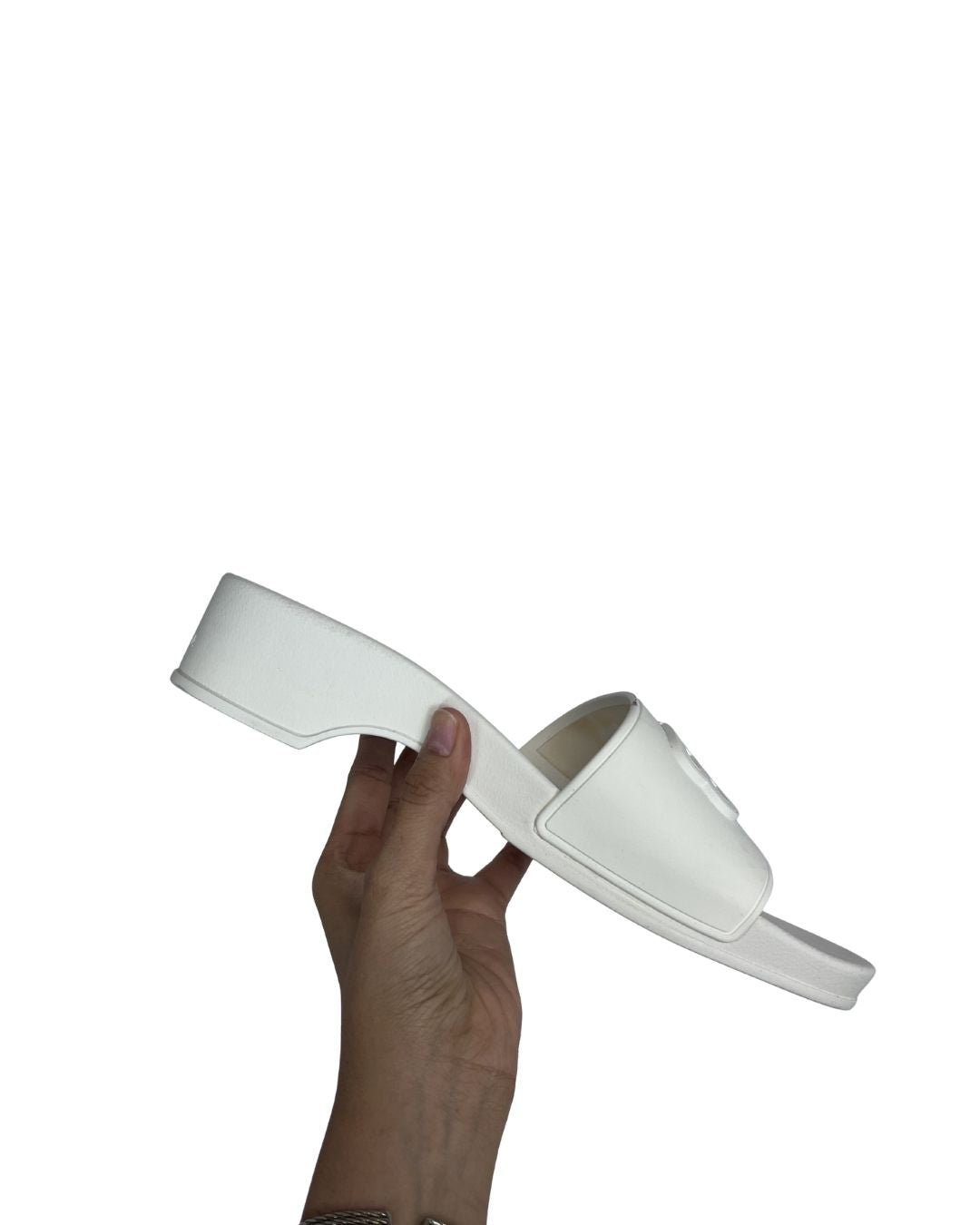 BALENCIAGA White Pool Clog Slides (Size 39)
