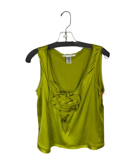 DIANE VON FURSTENBERG Green Silk Satin Top (Size 8)