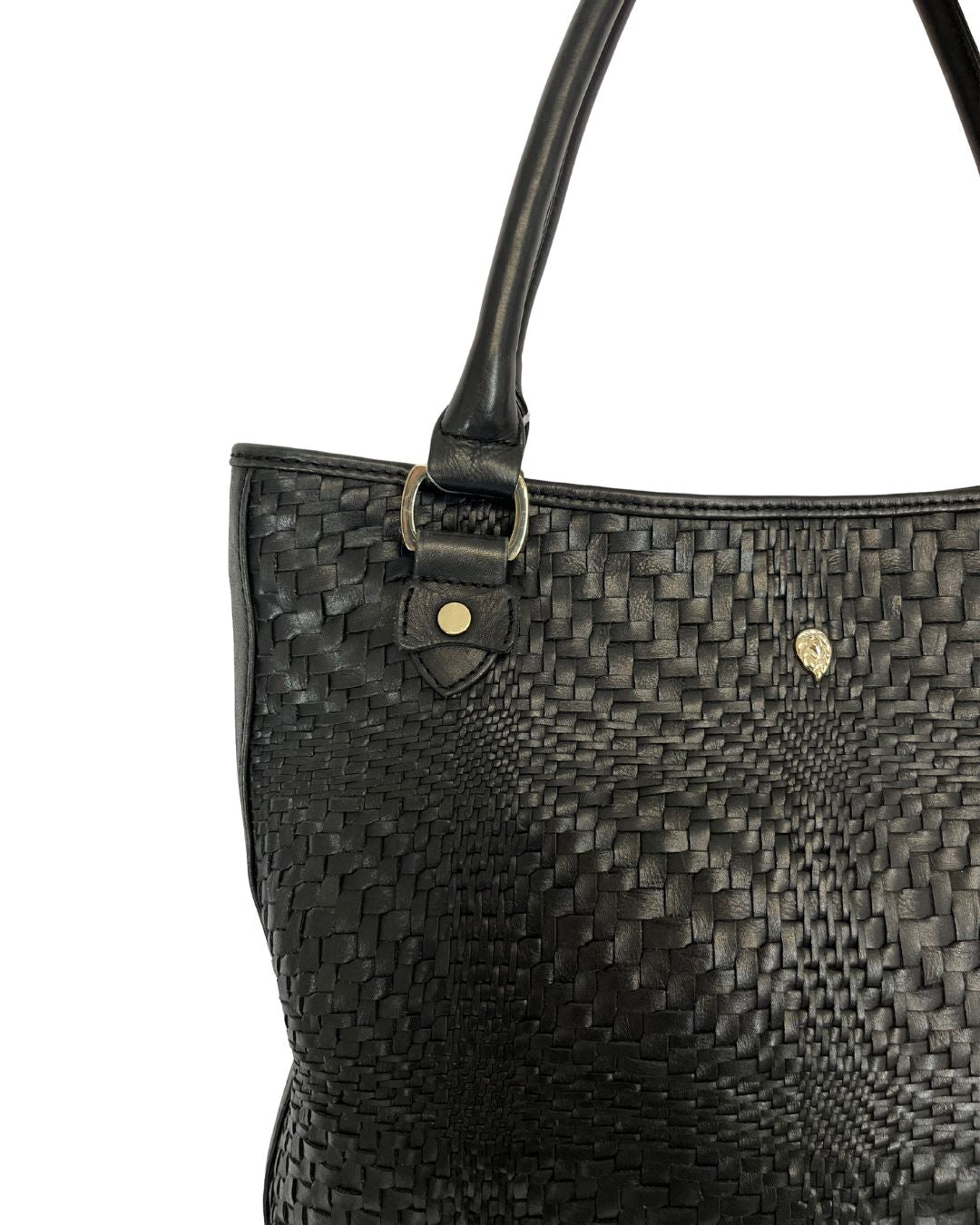 HELEN KAMINSKI Black Woven Leather Tote Bag