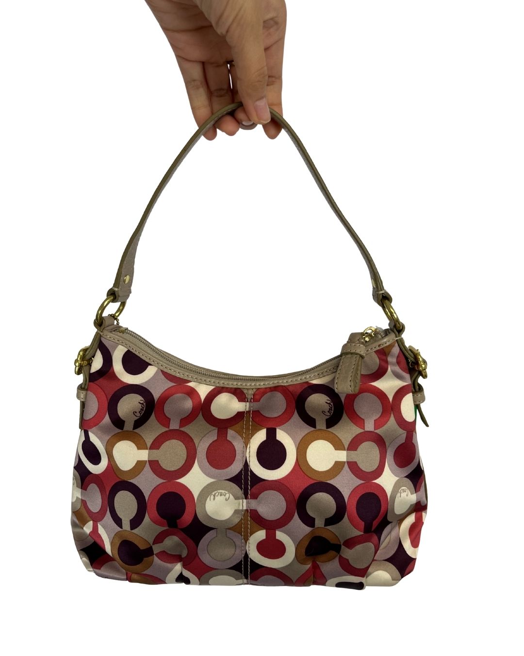 COACH Y2K Madison Graphic Op Art Sateem Shoulder Bag  Purse