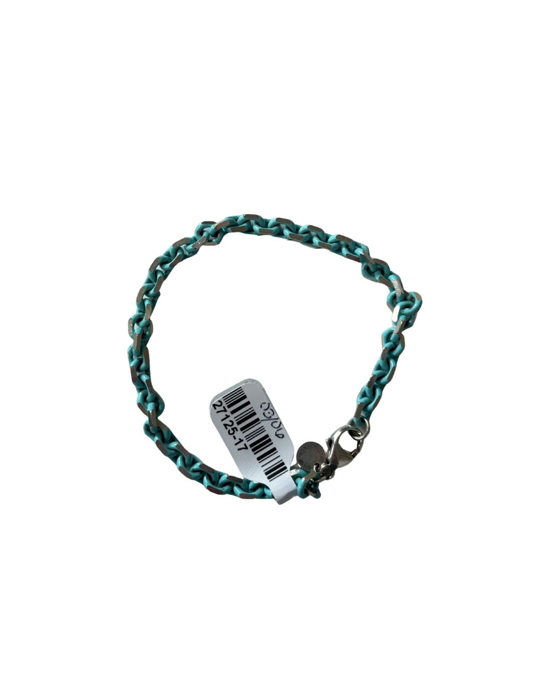 TIFFANY & CO. Blue Enamel Sterling Silver Chain Link Bracelet