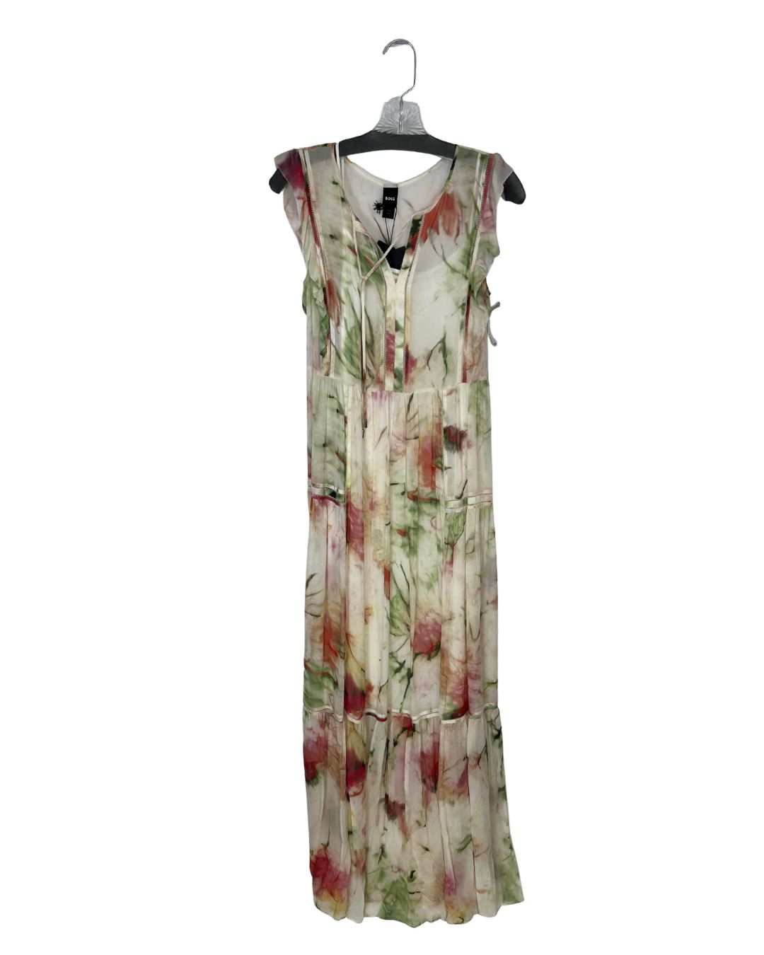 BOSS Dracina Beige Floral Maxi Dress (Size S)