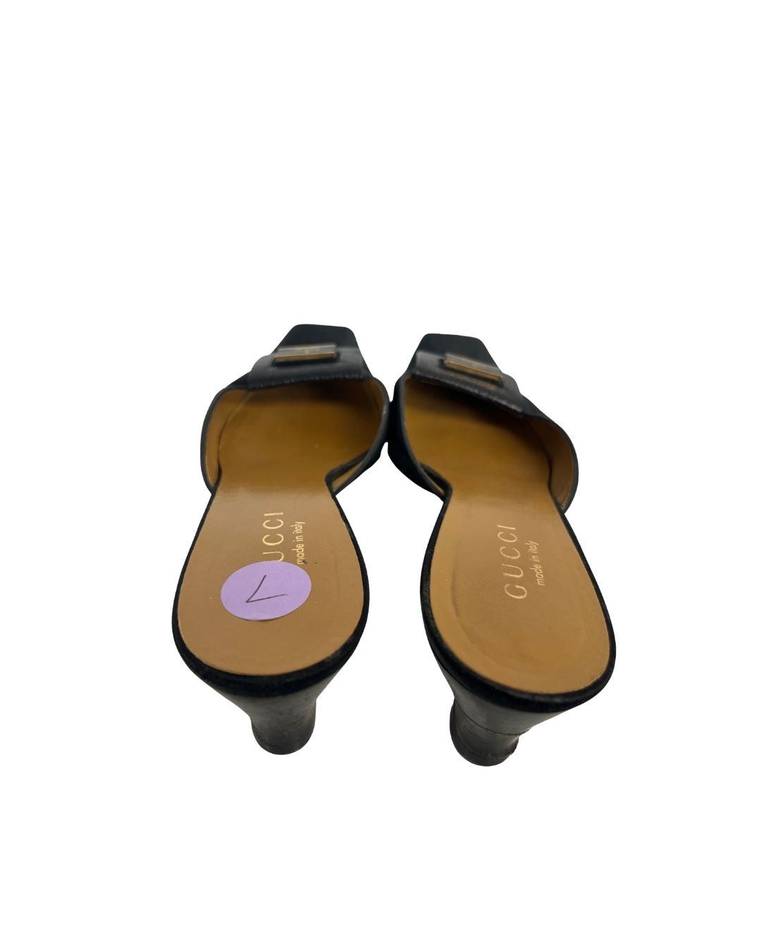 GUCCI Black Satin Mules (US 7)