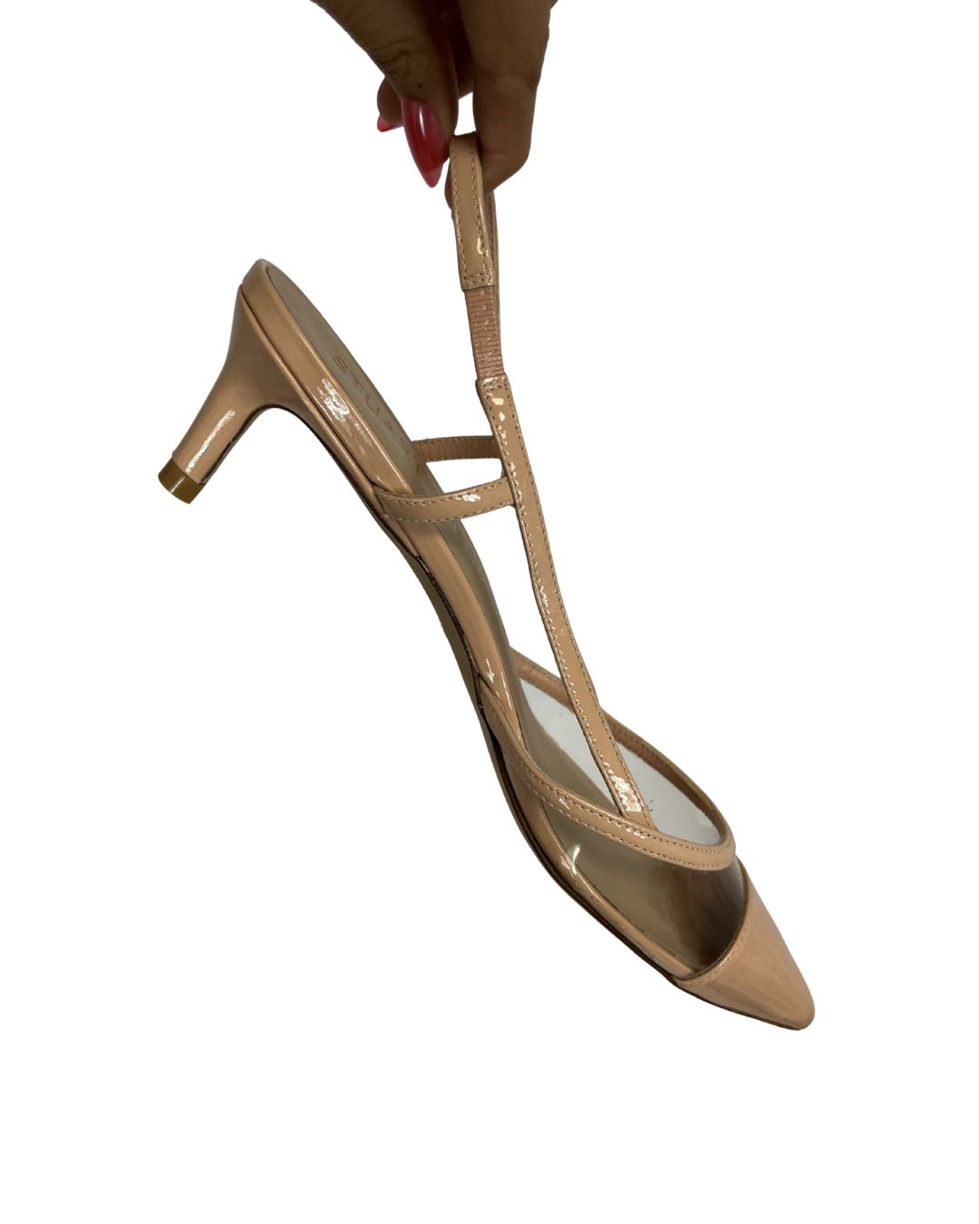STUART WEITZMAN Nude Leather Kitten Heels (Size 6.5)