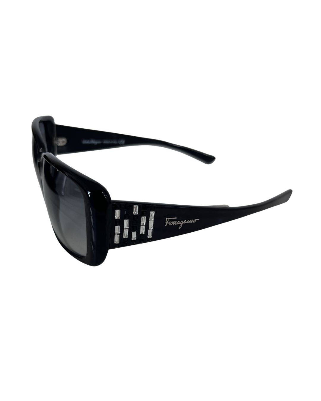 FERRAGAMO 2098-B Black Rectangle Sunglasses