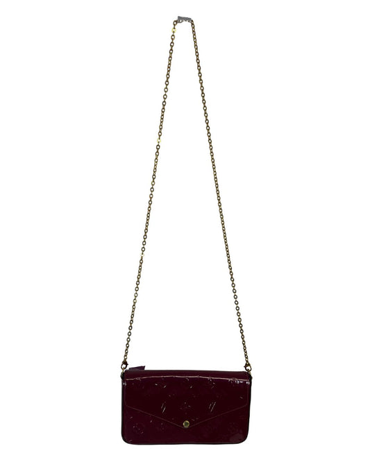 LOUIS VUITTON Magenta Vernis Pochette Felicie Bag