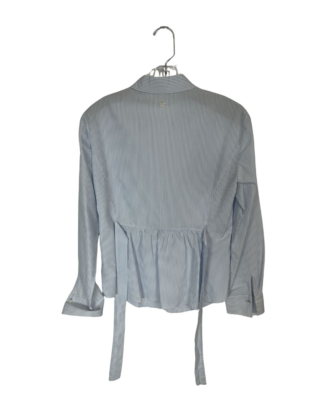 CAROLINA HERRERA Blue & White Striped Top (Size 12)