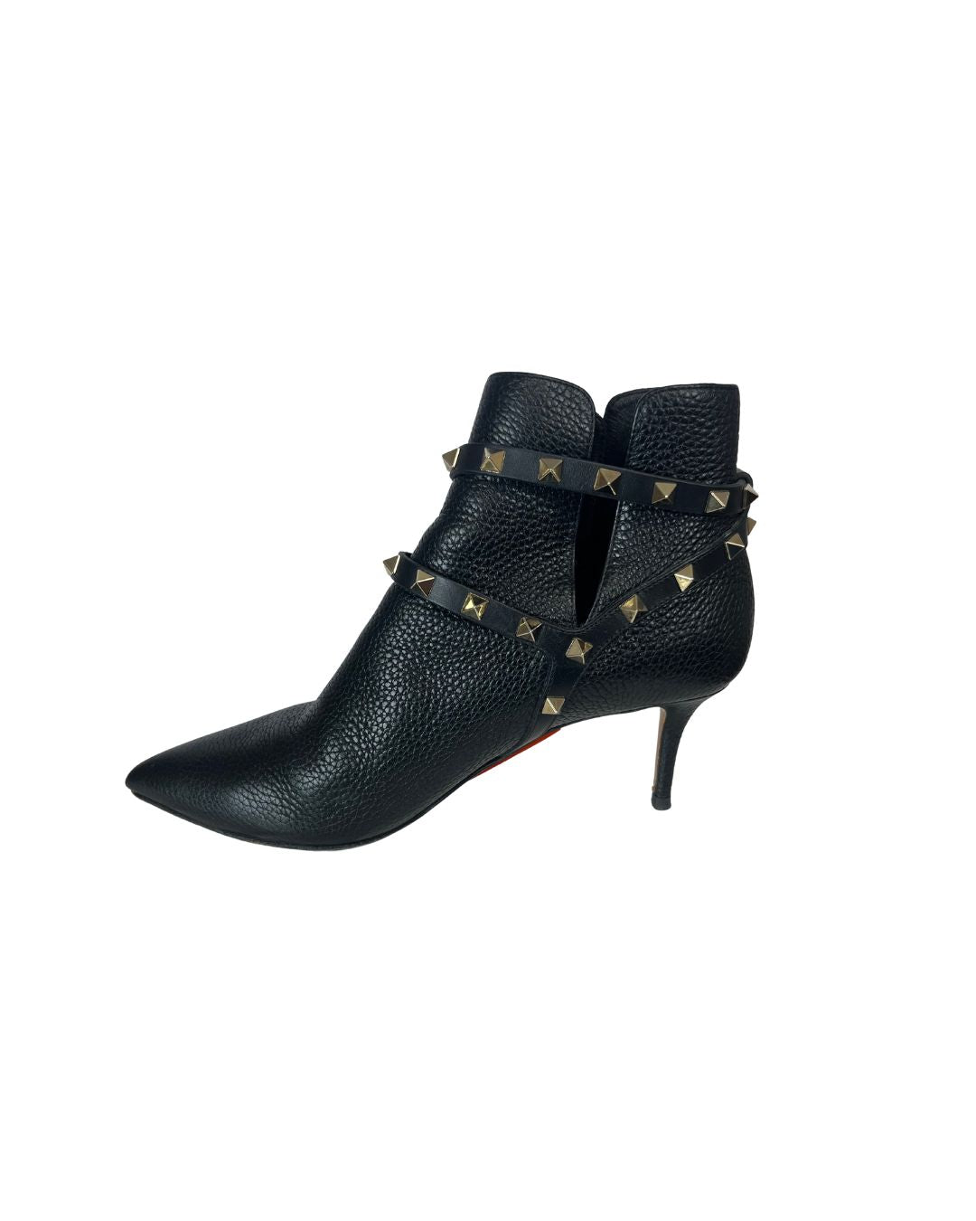 VALENTINO Black Rock Stud Ankle Boots