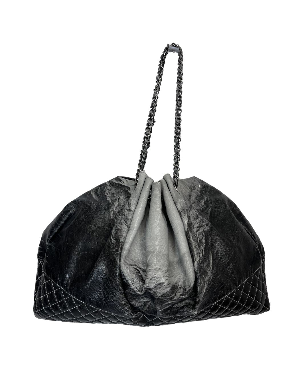 CHANEL Melrose Degrade Cabas Gray Leather Tote Bag