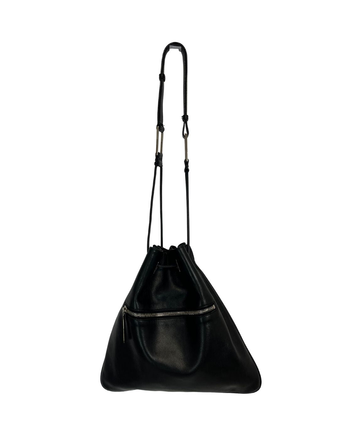 GUCCI Black Leather Bucket Bag Purse