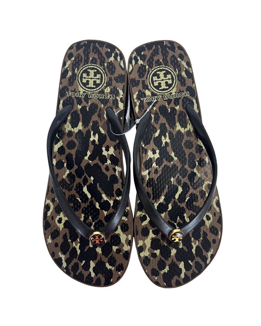 TORY BURCH Leopard Print Platform Sandals (Size 7.5)