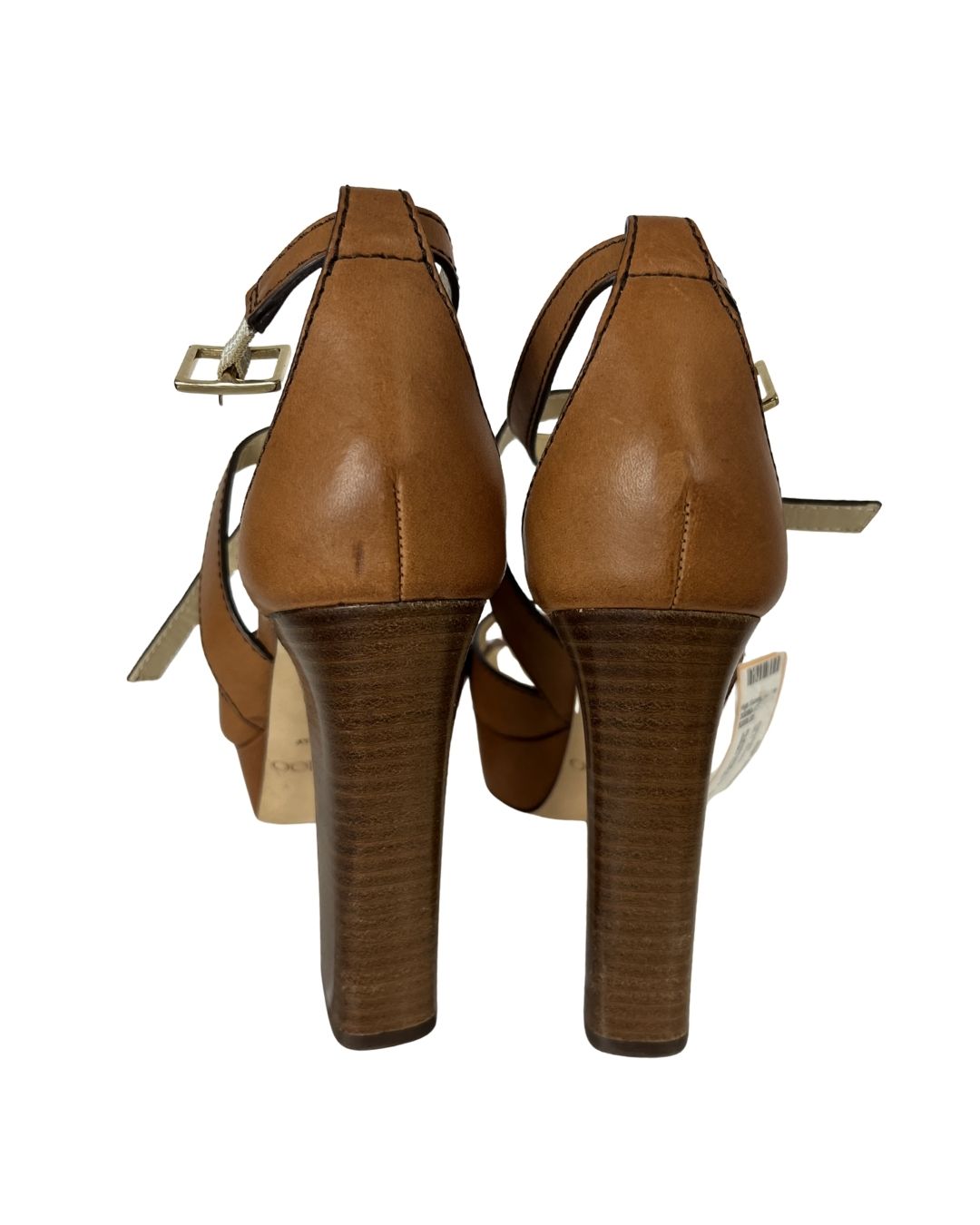 JIMMY CHOO Brown Leather High Pump Heels (Size 36.5)