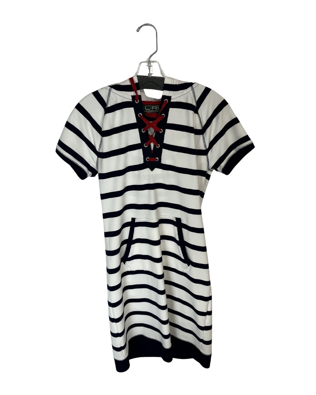 RALPH LAUREN Active Red & Blue Hooded Dress (Size M)