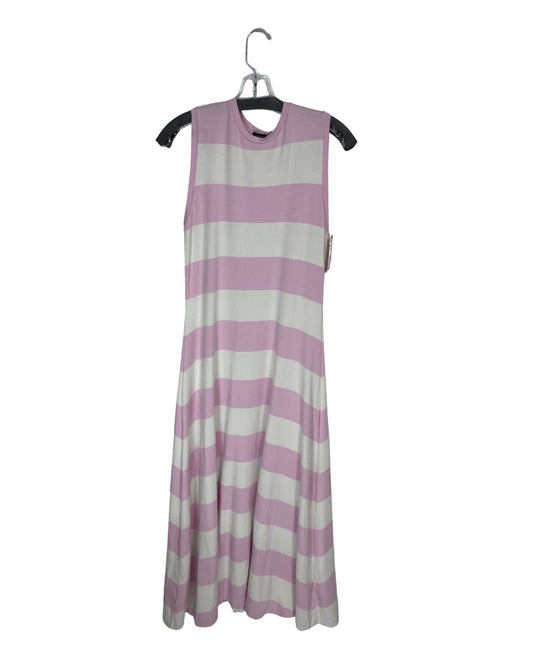 RALPH LAUREN Pink & White Stripe Maxi Dress (Size L)