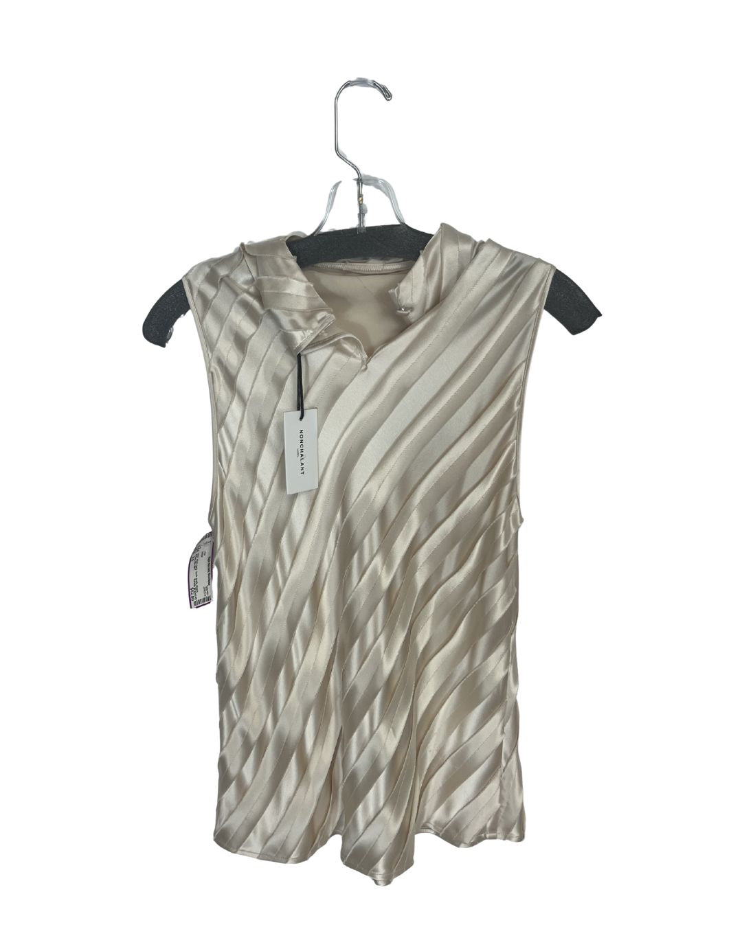 NONCHALANT Beige High-Neck Top (Size XS)