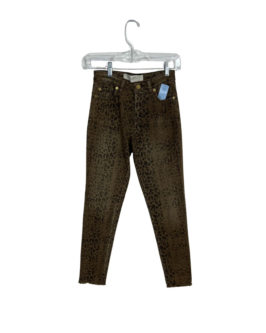 GOLDEN GOOSE Faded Leopard Brown Jeans (Size XXS)