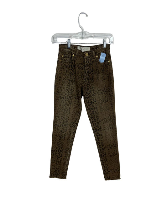 GOLDEN GOOSE Faded Leopard Brown Jeans (Size XXS)